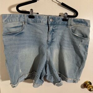 Terra & Sky Blue Jean Shorts Distressed Cut-Off Style
